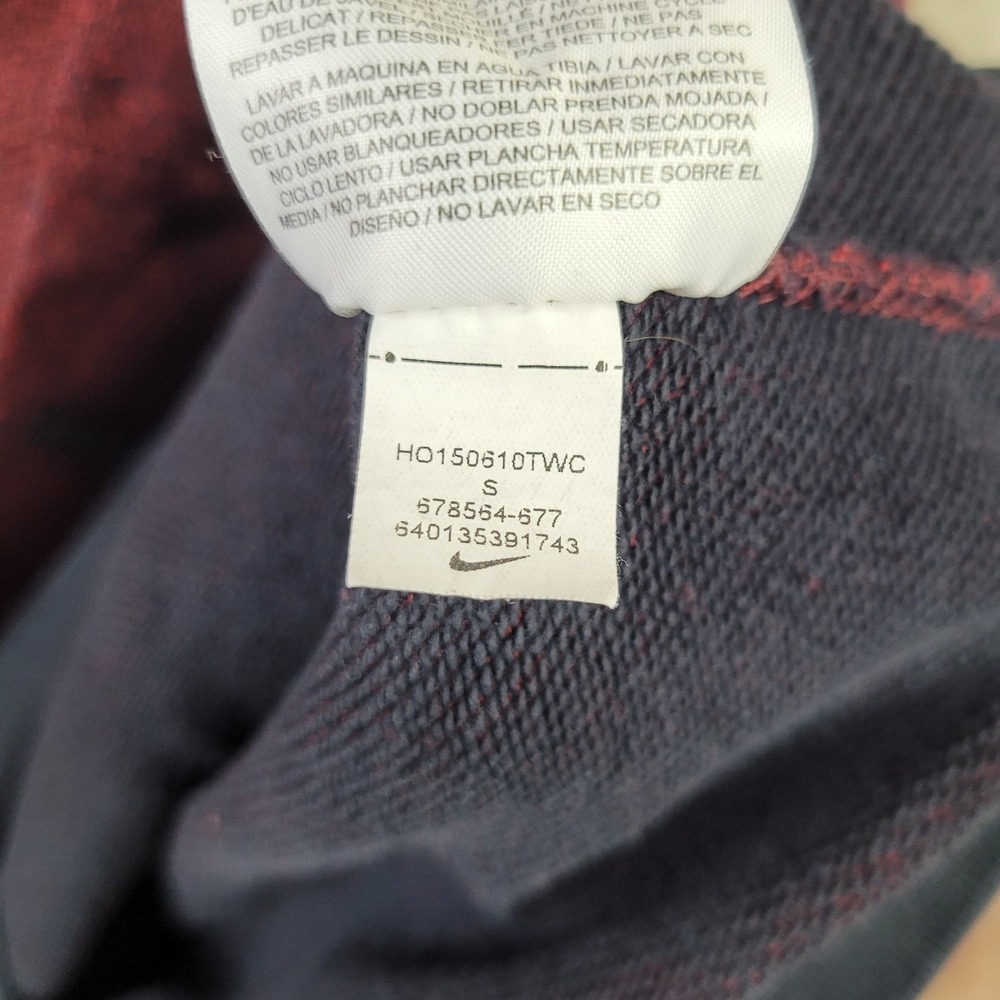 Nike French Terry Pullover Men's Shoebox Hoodie Red Black 678564 Sz S Sweatshirt - Picture 5 of 8